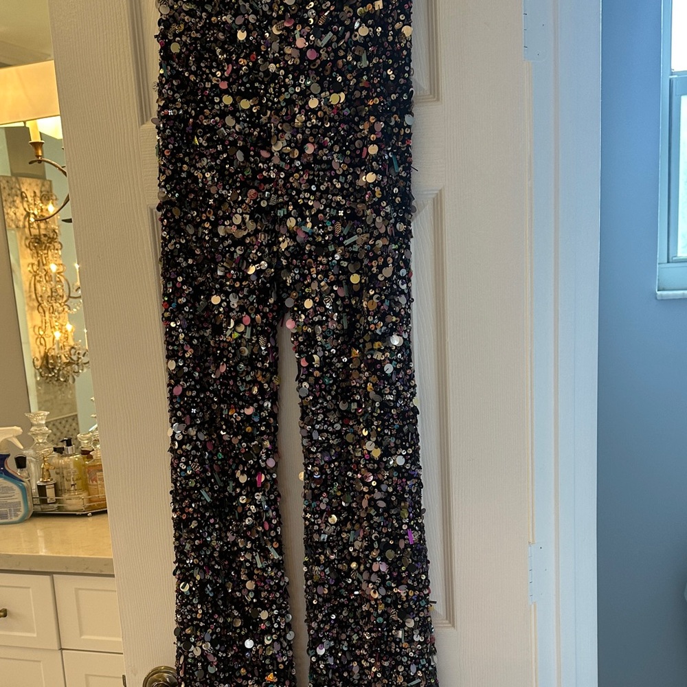 Sequin Embellished Straight Leg Jumpsuit